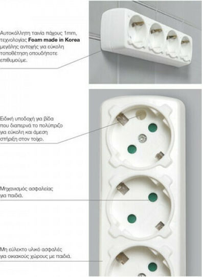 SAS Power Strip 4 Positions with Cable 1.5m