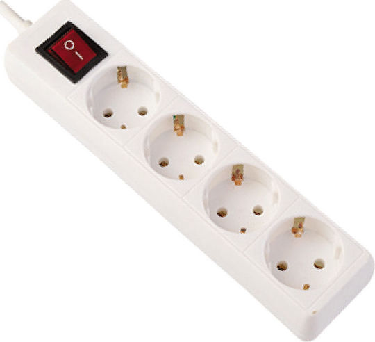 Eurolamp Power Strip 4 Positions with Switch and Cable 1.5m