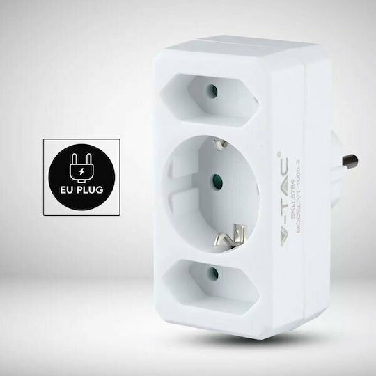 V-TAC T-Shaped Wall Plug 3 Positions