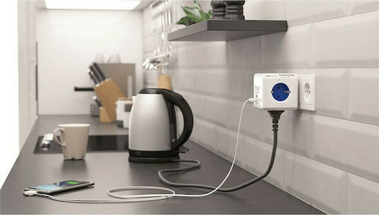 Allocacoc Original PowerCube 4 Positions with 2 USB-A