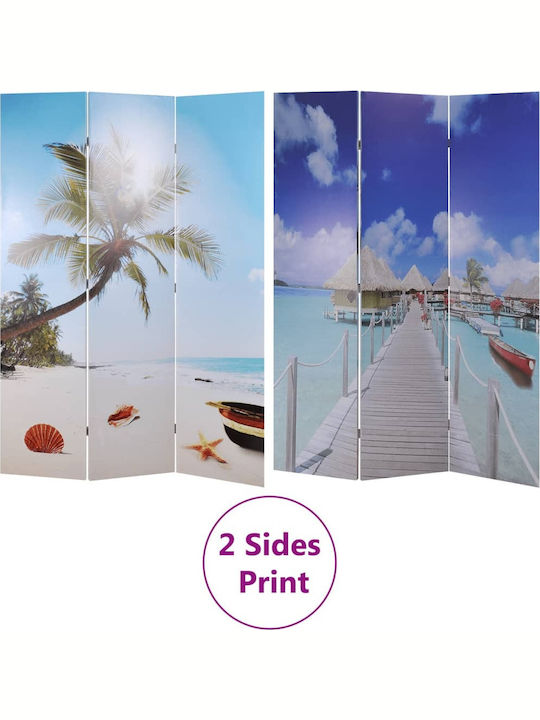 vidaXL Canvas Room Divider with 3 Panels 120x170cm