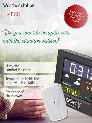Camry CR 1166 Wireless Digital Weather Station Tabletop Black