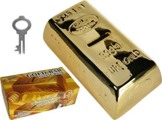 Κουμπαράς Κεραμικός Ράβδος Χρυσού 16.5x8.5x5cm