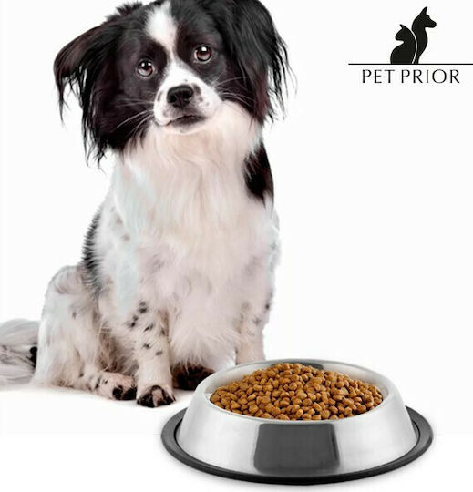 Pet Prior Stainless Steel Bowl Food & Water for Dog & Cat with Base 300ml 21cm in Silver Color