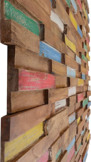 vidaXL 3D Wall Panels Made of Solid Teak Wood Multicolour 57x18x2cm 10 Pieces