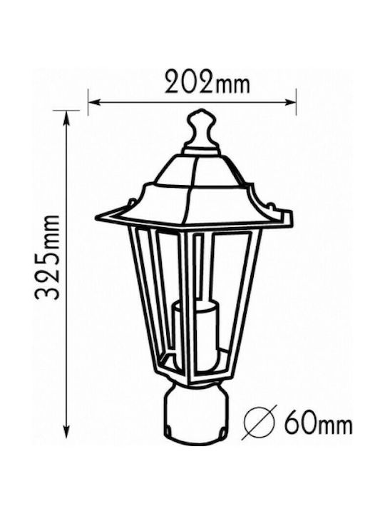 Aca Outdoor Lattern Lamp E27 Black