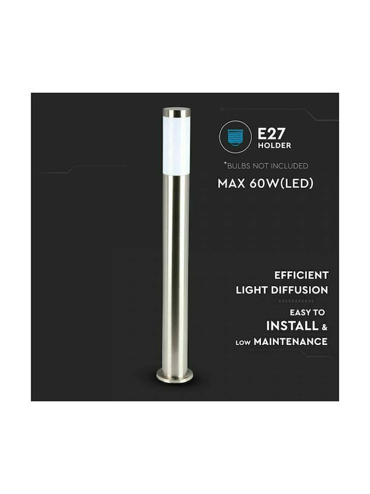 V-TAC V-TAC Außenstehlampe für Außenbereich 60W IP44 für E27 Lampenbirnensockel Silber