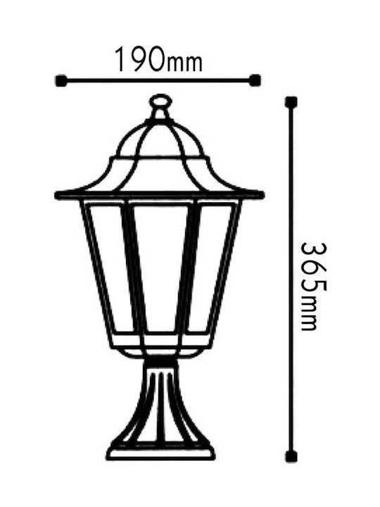 Aca Outdoor Floor Lamp Laterna IP44 for E27 Bulb Schwarz