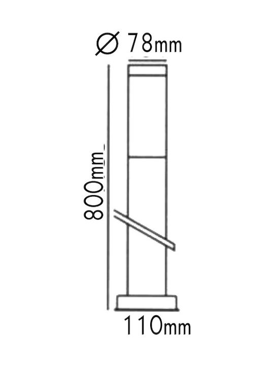 Aca Aca Außenstehlampe Für Außenbereich IP45 Für E27 Lampenbirnensockel Silber