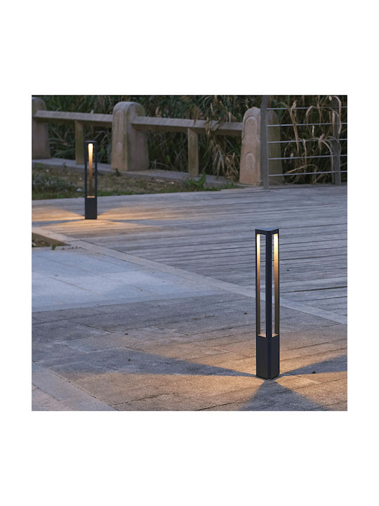 Aca Φωτιστικό Κολωνάκι LED Εξωτερικού Χώρου 8W με Θερμό Λευκό Φως IP65 Γκρι