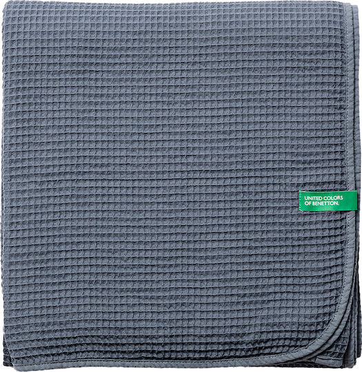 Benetton Tevere Armchair Throw Pique 140x190cm Gray