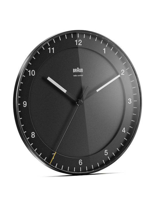 Braun BC 07 B-DCF Ρολόι Τοίχου Μεταλλικό Μαύρο Ø30cm