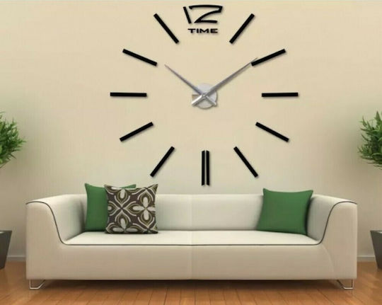 Etoile 3D Sticker 3D Wanduhr Aufkleber Kunststoff Black Ø68cm