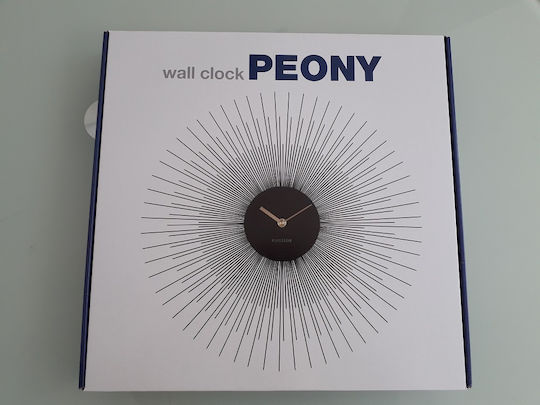 Karlsson Peony Ρολόι Τοίχου Μεταλλικό Μαύρο Ø45cm