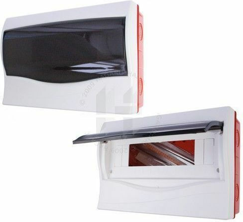 Eurolamp Walled 12-Elements Fuse Box with 1 Row W300xH195xD100mm