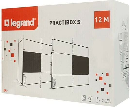 Legrand Practibox S Tablou electric Încastrat, 1 Rând, 12 Elemente L328xA235xP104mm