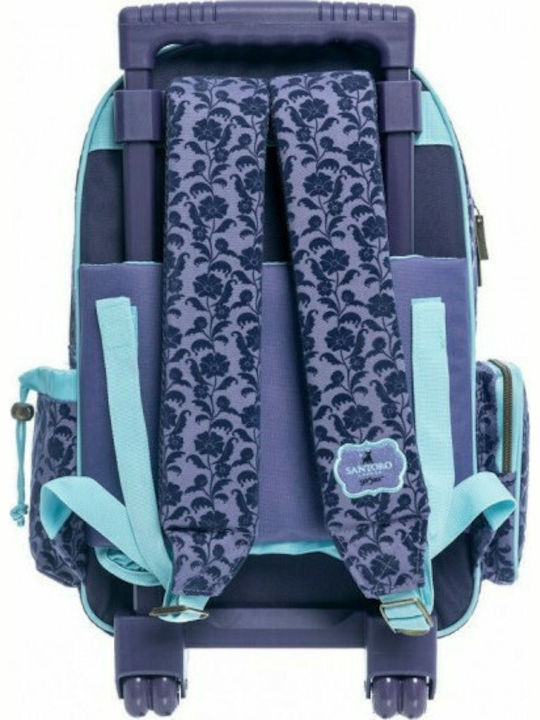 Santoro Princesses School Bag Trolley Kindergarten Fuchsia with Water Bottle Holder