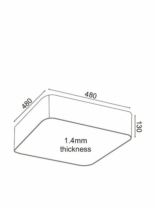 Aca Pătrat În aer liber Panou LED Putere 40W cu Alb Cald Lumini 48x48cm.