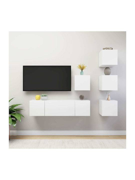 Wand Nischenschrank für Wohnzimmer aus Spanplatte Weiß 60x30x30cm