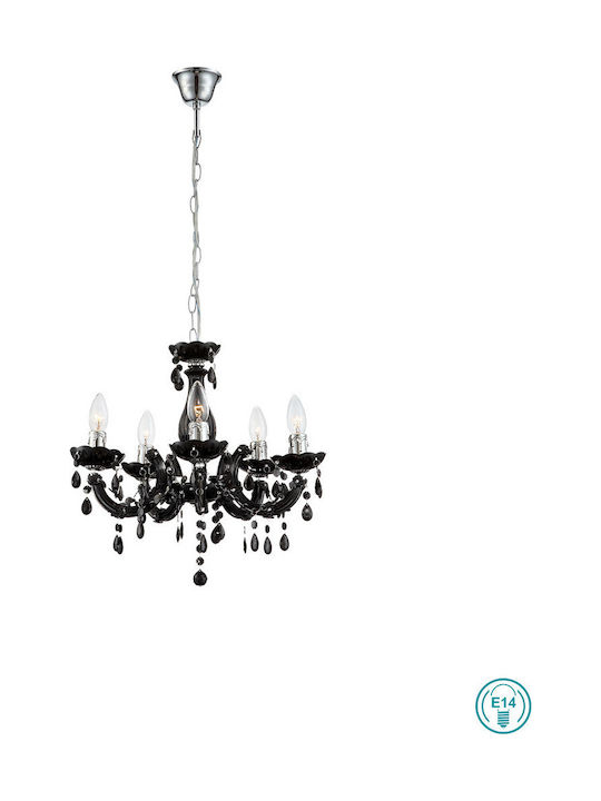 Globo Lighting Chandelier Candlestick 6xE14 Black 63110-5