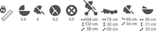 Adamex Encore Ρυθμιζόμενο Καρότσι 3 σε 1 Kατάλληλο για Nεογέννητο Γκρι 9.7kg