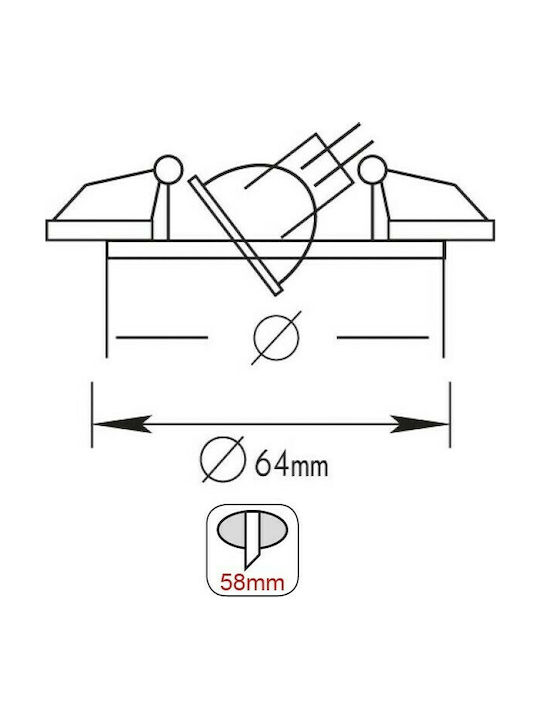 Aca Rotund Metalic Cadru pentru Spoturi G4 Reglabil MR11 Argintiu 8.1x8.1cm. 1buc