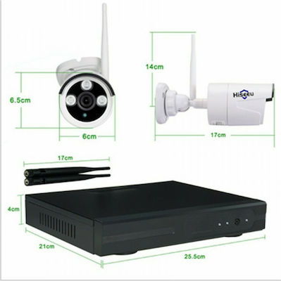 NVR Kit 5G Ολοκληρωμένο Σύστημα CCTV Wi-Fi με 4 Ασύρματες Κάμερες 720P