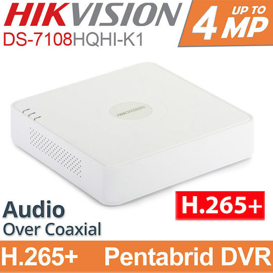 Hikvision DS-7108HQHI-K1S Записващо устройство HVR 8 Канала с Резолюция Full HD+