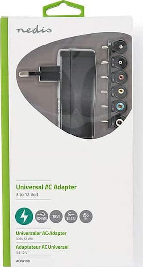 Nedis Universal Τροφοδοτικό 12V 2A με Ισχύ 24W με σετ βυσμάτων (ACPA109)