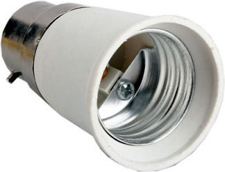 Eurolamp Socket Adapter from B22 to E27 in White color Set 1pcs 147-23055