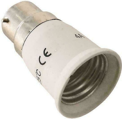 Eurolamp Steckdosenadapter von B22 zu E27 in Weiß Farbe 147-23055