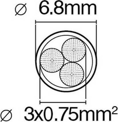 VK Lighting Υφασμάτινο Καλώδιο 3x0.75mm² 1m σε Καφέ Χρώμα 1m 47143-011654