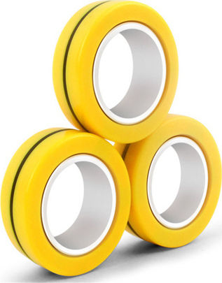 Fidget Spinner Πλαστικό Magnetic Ring Κίτρινο