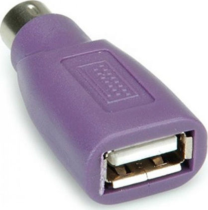 Roline 12.99.1073 Конвертор PS/2 мъжки към USB-A женски Лилав 1бр