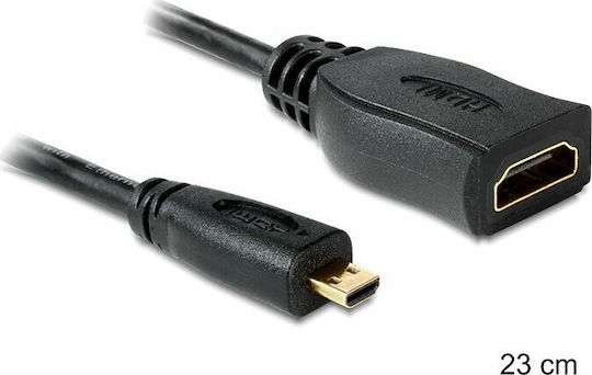 DeLock Конвертор micro HDMI мъжки към HDMI женски Черен 1бр 65391