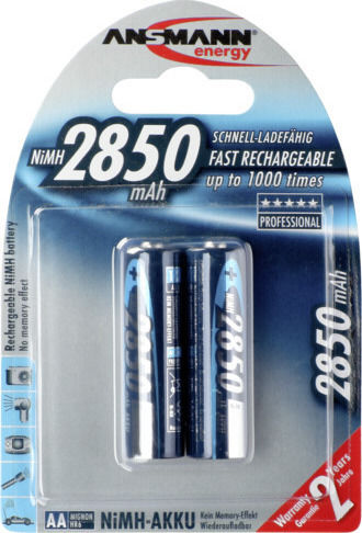 Ansmann Rechargeable Battery AA Ni-MH 2850mAh 1.2V 2pcs