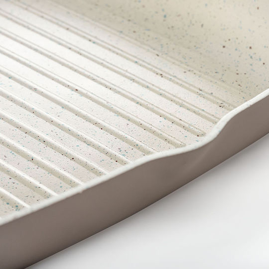 Luigi Ferrero Aluminum Grill Pan with Stone Coating Beige 28cm