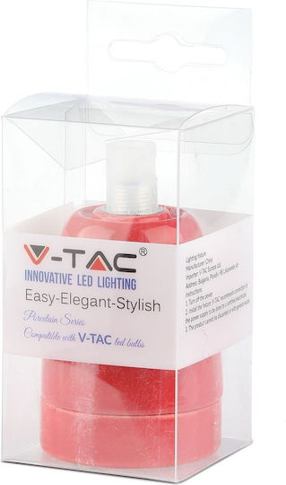 V-TAC VT-799 Socket Extension for Socket E27 in Red color Set 1pcs 3799