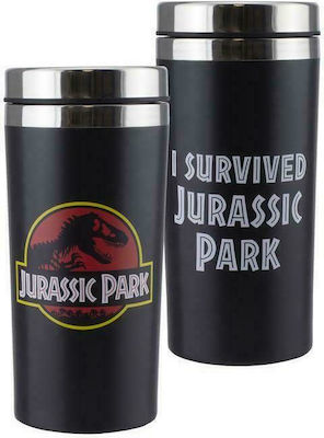 Paladone Jurrasic Park Glass Thermos Stainless Steel Black 450ml