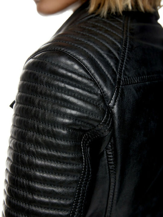 Bonita Γυναικείο Biker Jacket Μαύρο