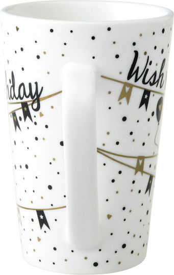 Dutch Rose Happy Birthday Mug from White Porcelain 430ml