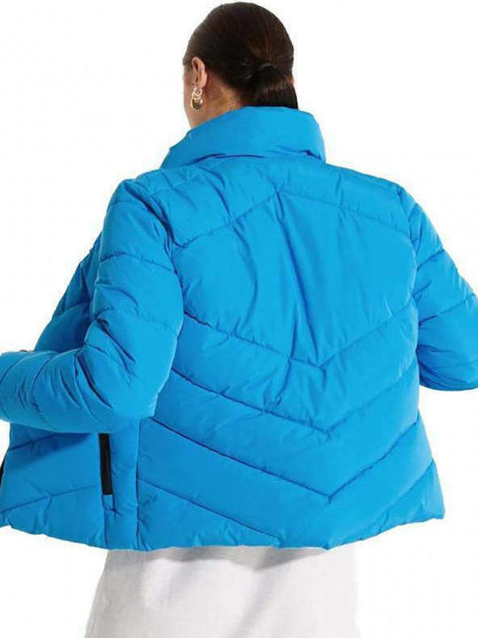 Superdry Women's Short Puffer Jacket for Winter Turquoise