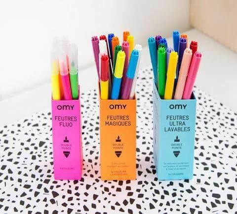 Omy Washable Drawing Markers Double Tip Set 16pcs
