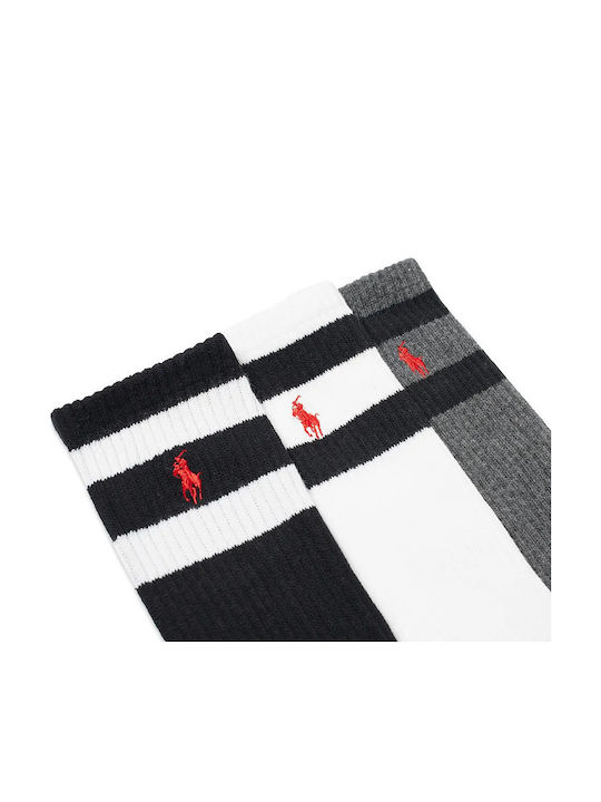 Ralph Lauren Ανδρικές Μονόχρωμες Κάλτσες Black / White / Grey 3Pack Ralph Lauren Ανδρικές Μονόχρωμες Κάλτσες Black / White / Grey 3Pack