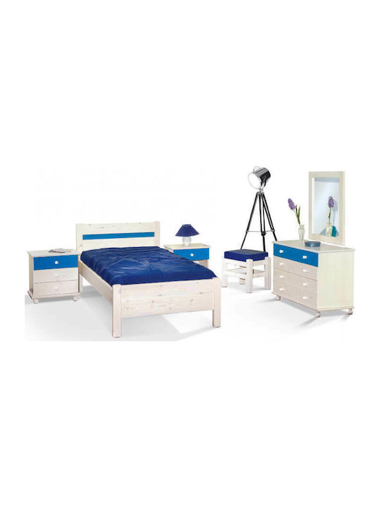 Νο6 Bed Single Made of Solid Wood for Mattress 90x190cm Color Options