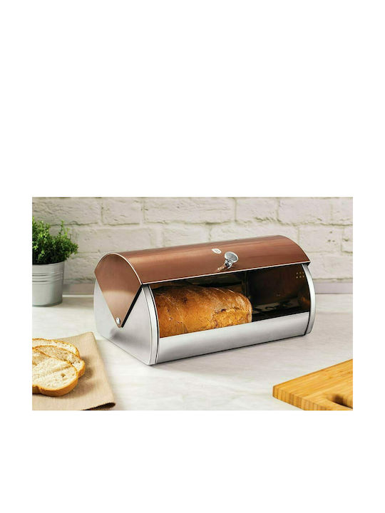 Berlinger Haus Metallic Line Bread Box with Lid Inox Rose Gold Collection 38.5x28x18.5cm