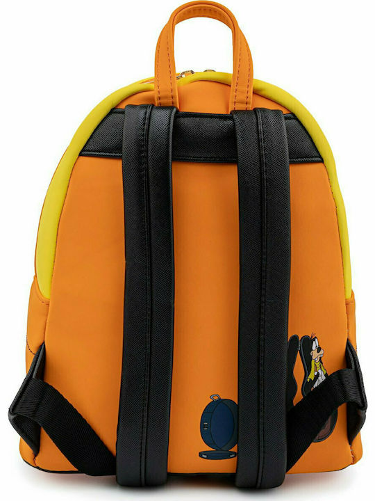 Loungefly Disney Goofy Kids Bag Backpack Yellow 22.5cmx11cmx27cmcm Disney Goofy Movie Powerline Cosplay