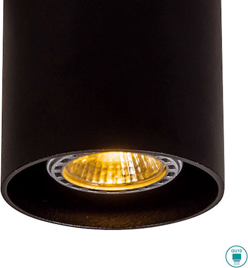 Viokef Dice Single Spot with Socket GU10 in Black Color