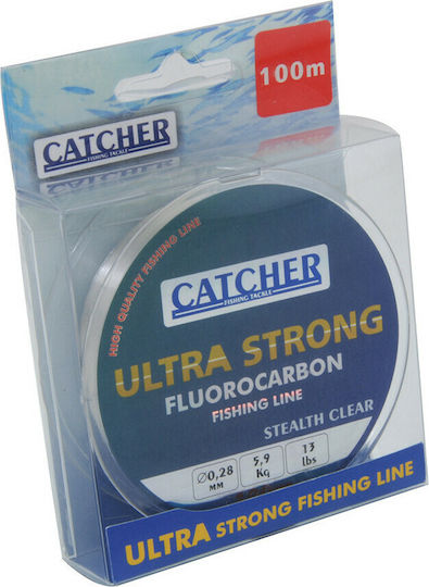 Catcher Catcher Πετονιά Ψαρέματος Fluorocarbon Διάφανη 100m / 0.25mm / 4.6kg