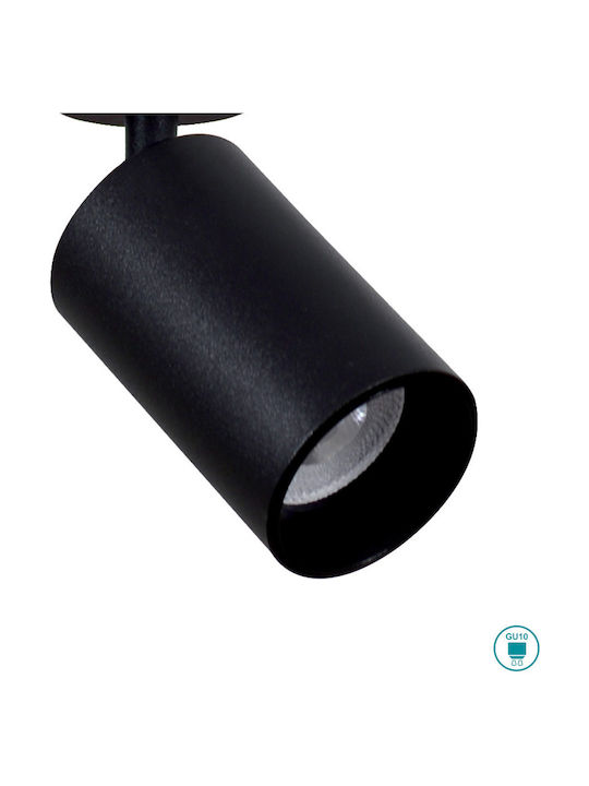Viokef Stage Single Spot with Socket GU10 in Black Color